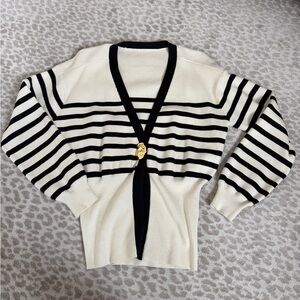 Cream & black cardigan